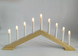 9 LEDs Wooden Candle Bridge Light