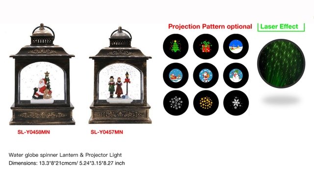 Acrylic Water globe spinner Lantern & Projector Light Santa Claus / Choralist SR - 41