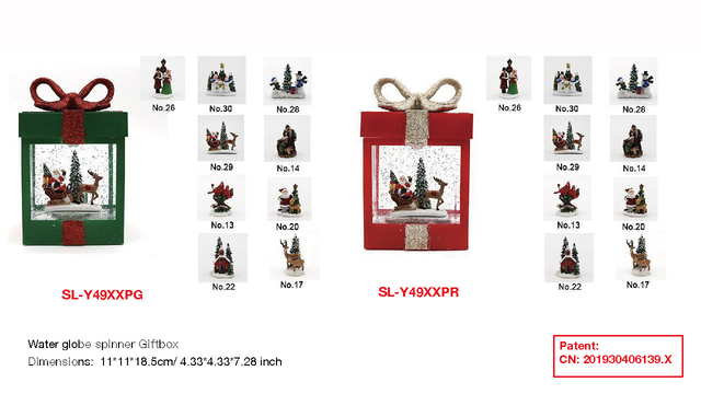 Acrylic Water globe spinner Giftbox Santa Claus&moose SR - 104