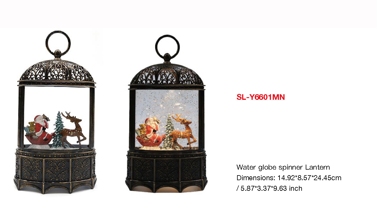 Acrylic Water globe spinner Lantern Santa Claus&Reindeer SR - 97