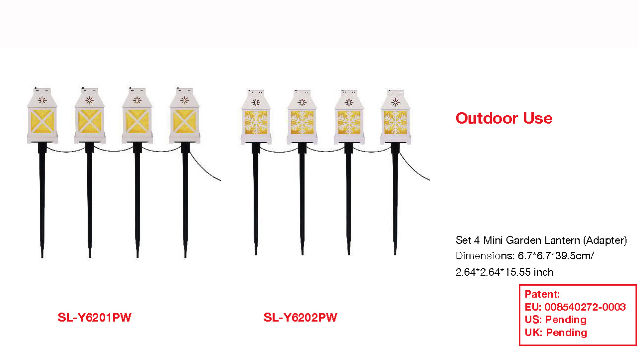Acrylic Qutdoor Use Set 4 Mini Garden antern (Adapter) Golden yellow SR - 79