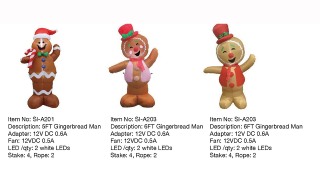 Gingerbread Man Inflatable Lights