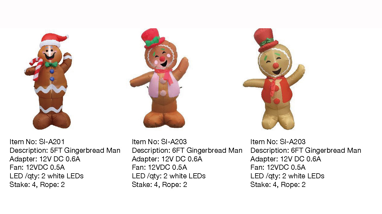 Gingerbread Man Inflatable Lights