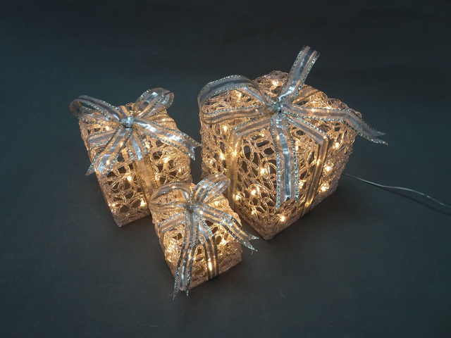 PS 3D 3pcs gift box Crystal lights 