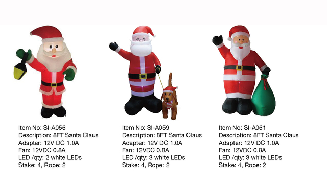 8FT Santa Claus Inflatable Lights