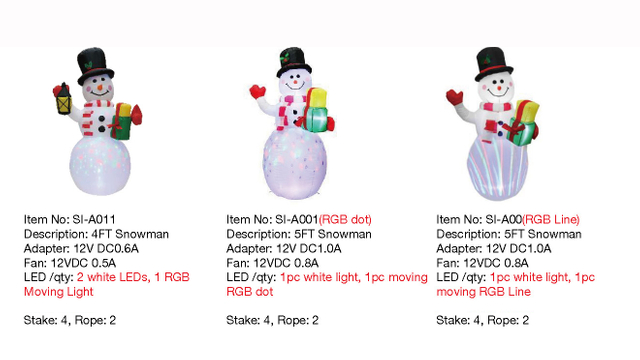 4FT,5FT Snowman Inflatable Lights