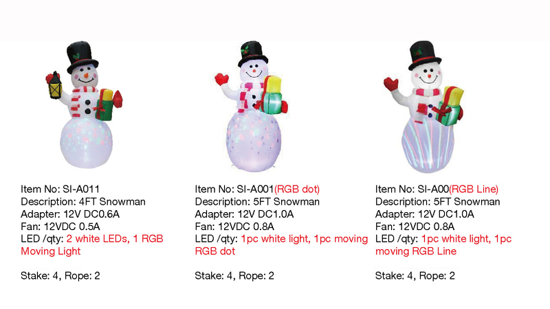4FT,5FT Snowman Inflatable Lights