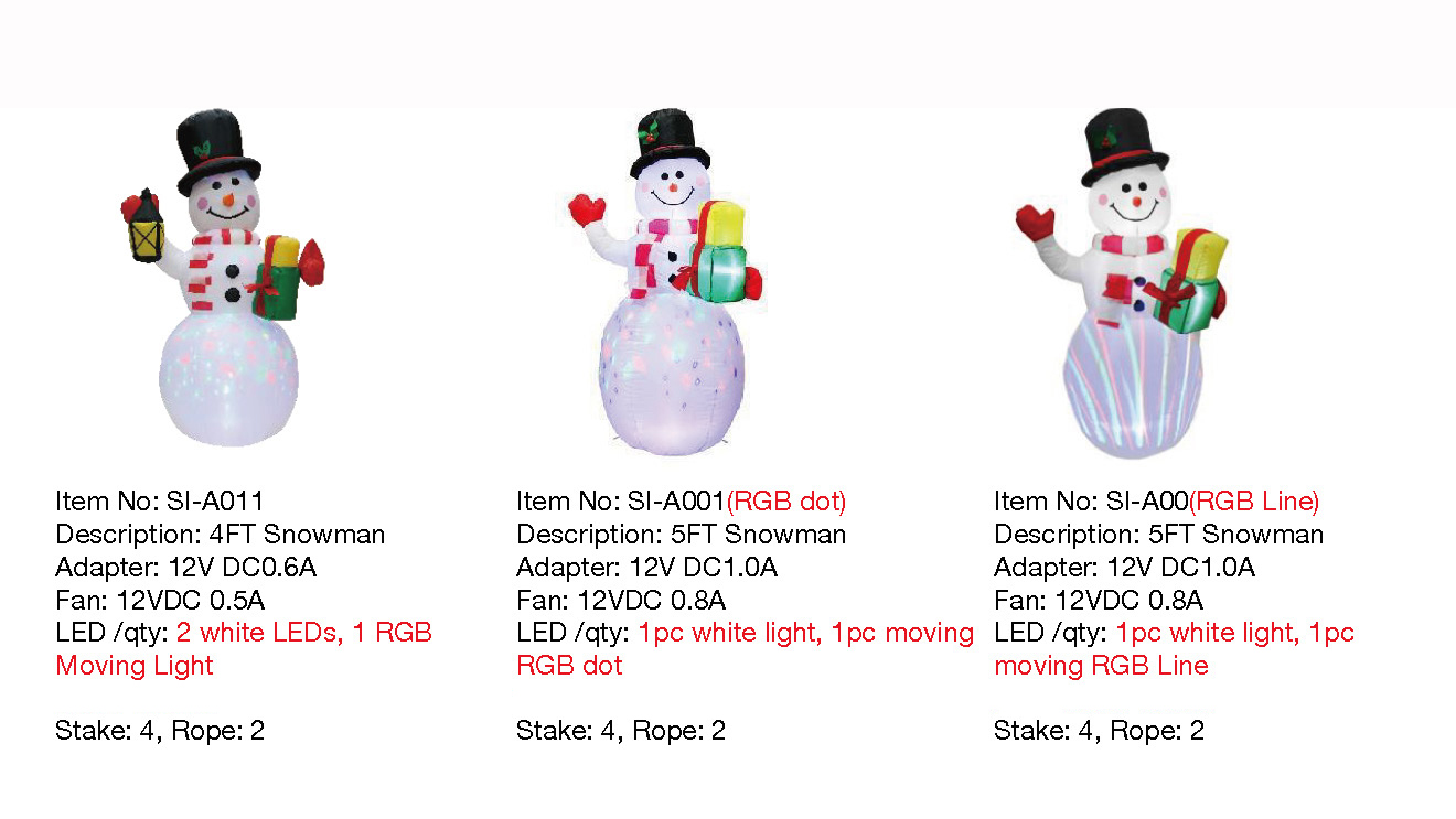 4FT,5FT Snowman Inflatable Lights