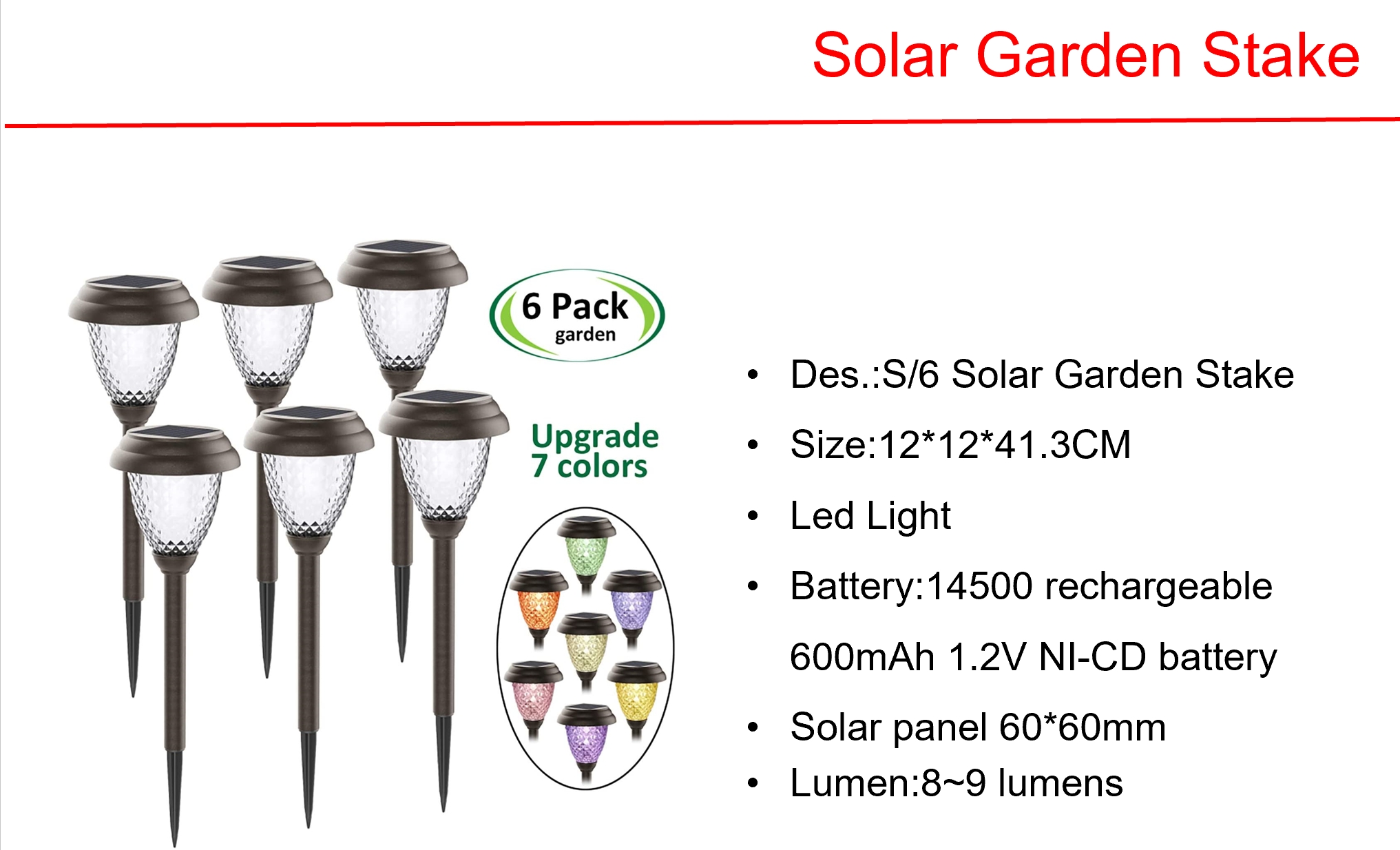 Solar LED Garden Stake & Mini Solar Fence Lights