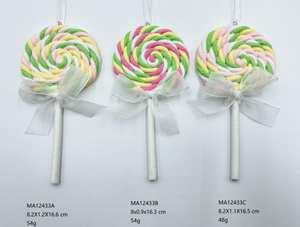 clay dough lollipop with ribbon - 39