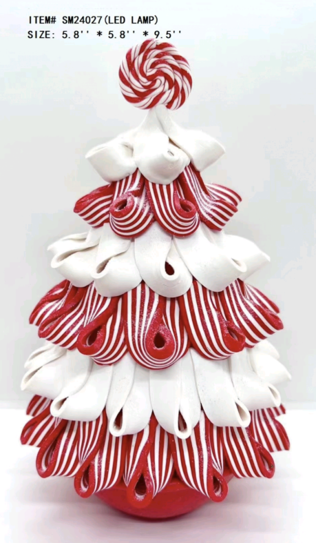 clay dough Red candy Christmas tree- 12