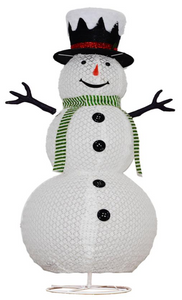 Fabric-wrap Snowman collapsible lights
