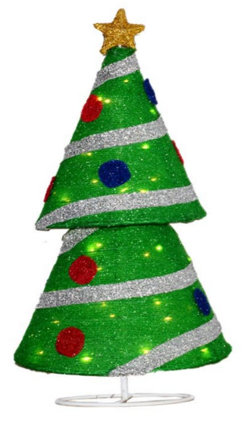 Fabric-wrap Christmas tree collapsible lights