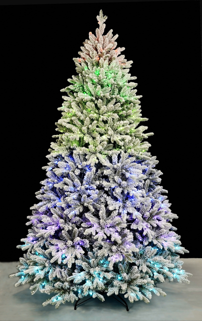 X'mas Multi color+flocking Ordinary Christmas tree  Light - 8