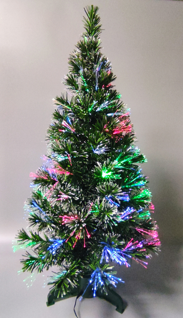 X'mas Green/White color Crystal Fiber tree+top star with round basin - 3
