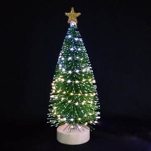X'mas Green Mini Tree with basin +Glitter top star - 48