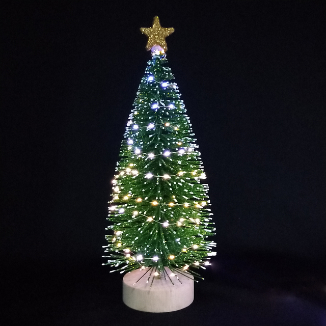 X'mas Green Mini Tree with basin +Glitter top star - 48
