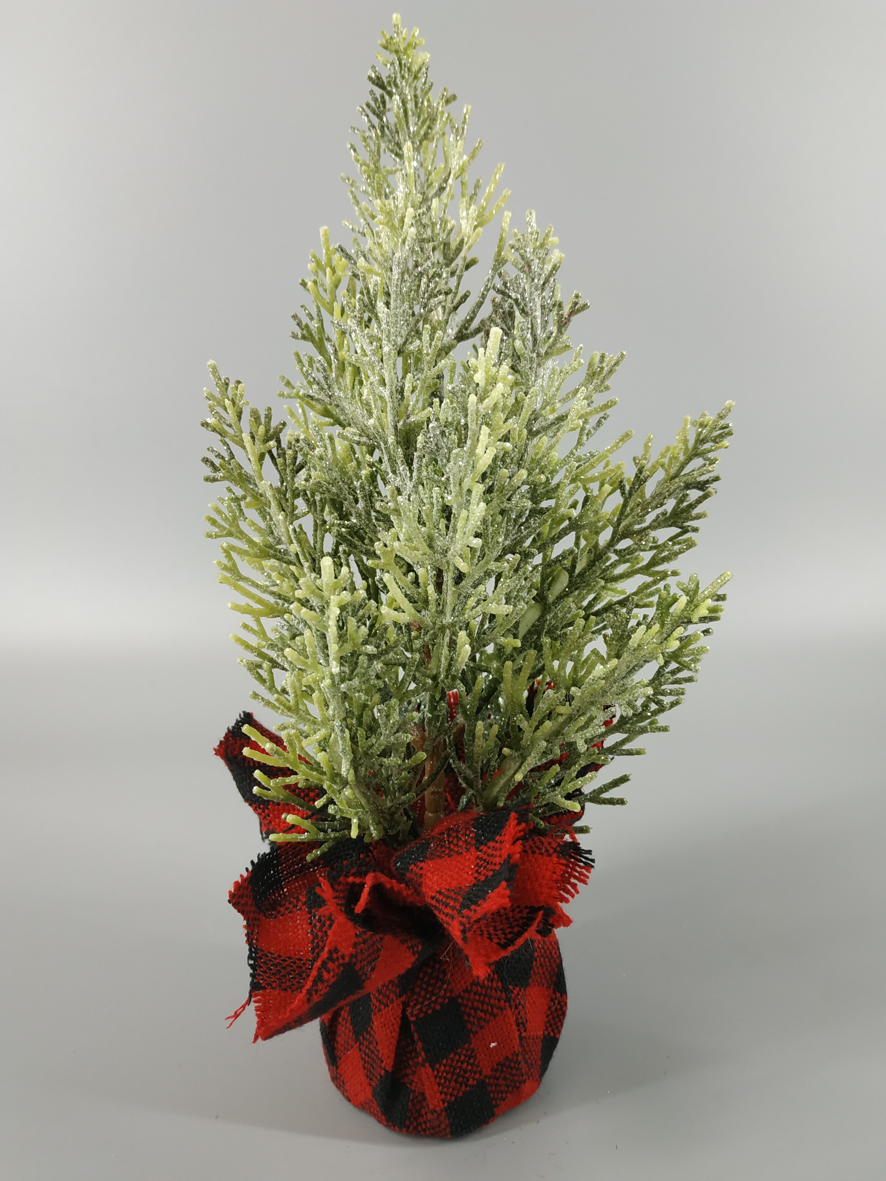 X'mas Green Mini Tree with red fabric basin- 16