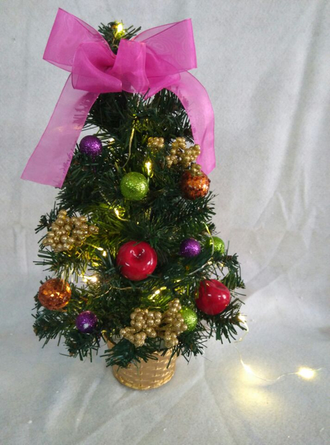X'mas Green Mini Tree with with basin + colorful ball/fruit/Belt - 2
