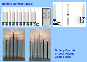 Electronic Remote Control Candle Battery Operated Low Voltage Candle Desk Lights - 2