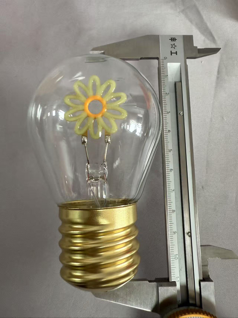 Flower-Shaped Glass Light Bulb with Type-C Charging Port & Built-in Rechargeable Battery, Decorative LED Lamp
