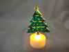 Christmas Tree-Shaped Tabletop Decorative Ornament (5.5×3.5×9cm), Button Cell Battery-Powered LED Light, Festive Holiday Accent