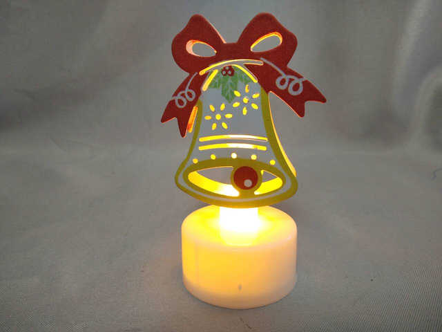 Bell-Shaped Tabletop Decorative Ornament (5×3.5×9cm), Button Cell Battery-Powered LED Light, Festive Charm for Holidays