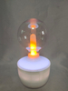 Flickering Flame-Shaped 7-Color Mood Lamp with Clear Glass Shade, Battery/USB Powered, Cozy Decorative Night Light
