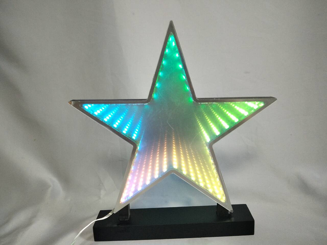 30cm Color-Changing Five-Pointed Star Tunnel LED Light - Dynamic幻彩 (Rainbow) Effects with Remote Controller for Immersive Holiday/Event Decorative Lighting