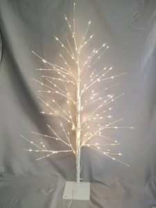 1M Half-Tree Cherry Blossom LED Lamp with White Base - 15cm Clearance from Lowest Branch to Base, Elegant White Floral Decor for Indoor/Outdoor Ambient Lighting