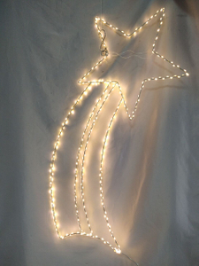 80cm Iron Frame Meteor LED Light - 360 Warm White Copper Wire Lights Wrapped Around for Enchanting Indoor/Outdoor Meteor Shower Illumination