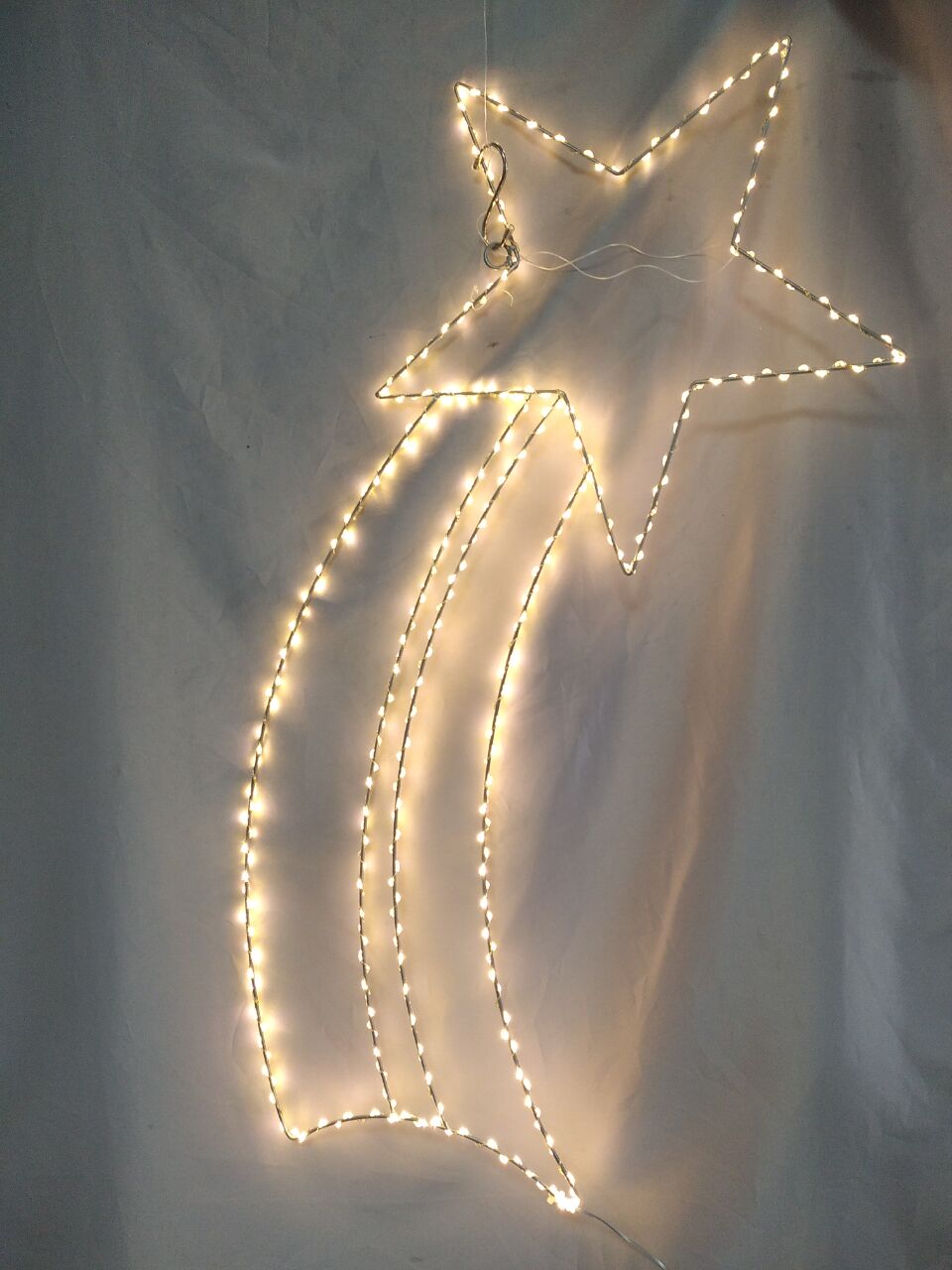 80cm Iron Frame Meteor LED Light - 360 Warm White Copper Wire Lights Wrapped Around for Enchanting Indoor/Outdoor Meteor Shower Illumination