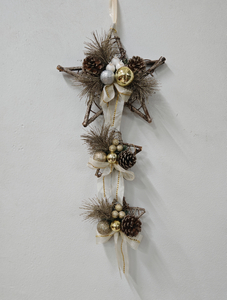Pinecone Star Ornament for Gifts Golden 