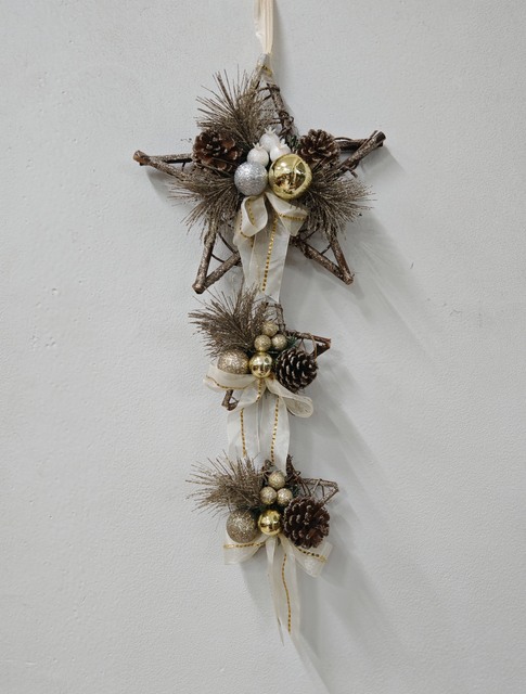 Pinecone Star Ornament for Gifts Golden 