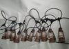 10-LED Vintage Kerosene Lamp with Brown Plastic Globe | Flame-Effect Lighting, Battery-Powered & Portable