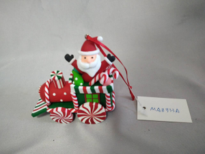 Handcrafted Bread Clay Christmas Santa Train Ornament (No Lights) | 8.5×4×9cm Miniature Decor