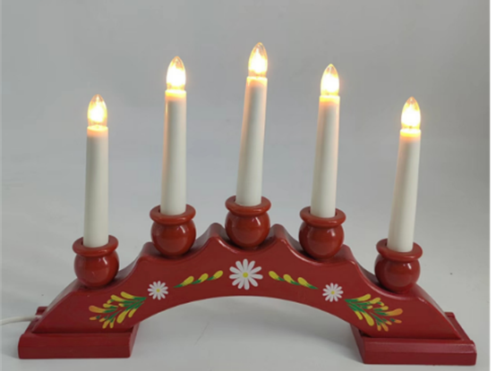 5 LEDs Wooden Candle Bridge Light 2