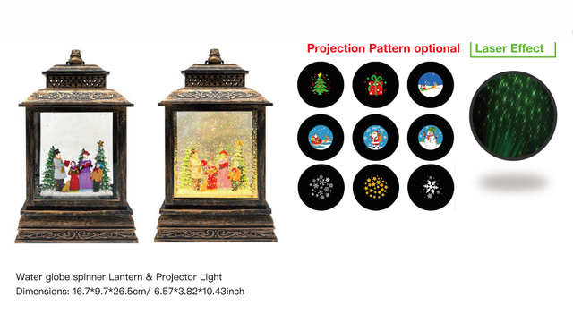 Acrylic Water globe spinner Lantern & Projector Light Singing Family SR - 11