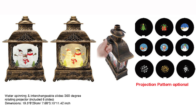 Acrylic Water spinning &interchangeable slides 360 degree Snowmen Family SR - 3