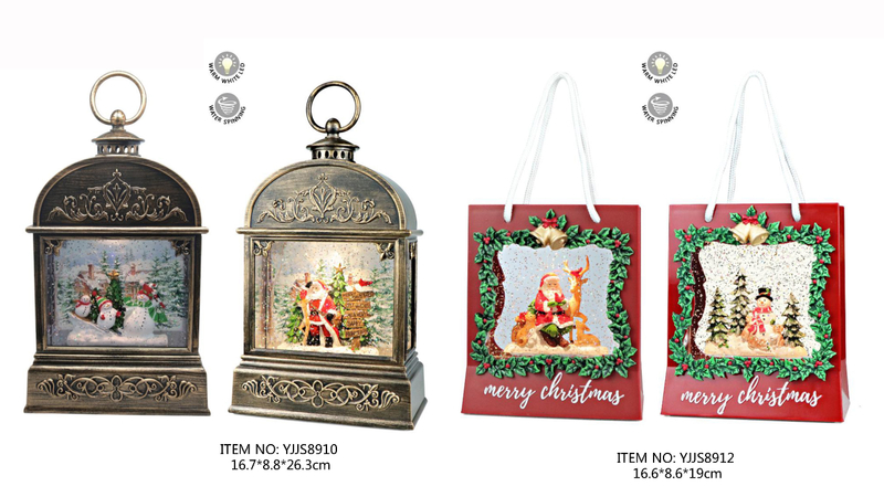 Acrylic Water spinning Light Skiing Snowmen / Santa Claus / Santa Claus & Reindeer /Snowmen & Animas lSJ - 3