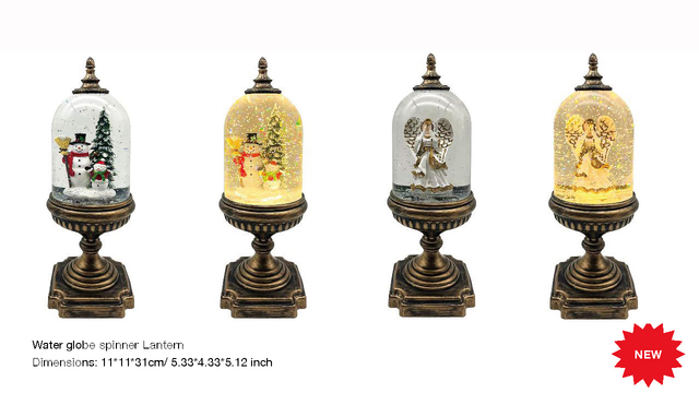 Acrylic Water globe spinner Lantern Snowmen/Angel SR - 91