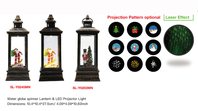 Acrylic Water globe spinner Lantern & LED Projector Light Santa Claus / Soldiers SR - 53