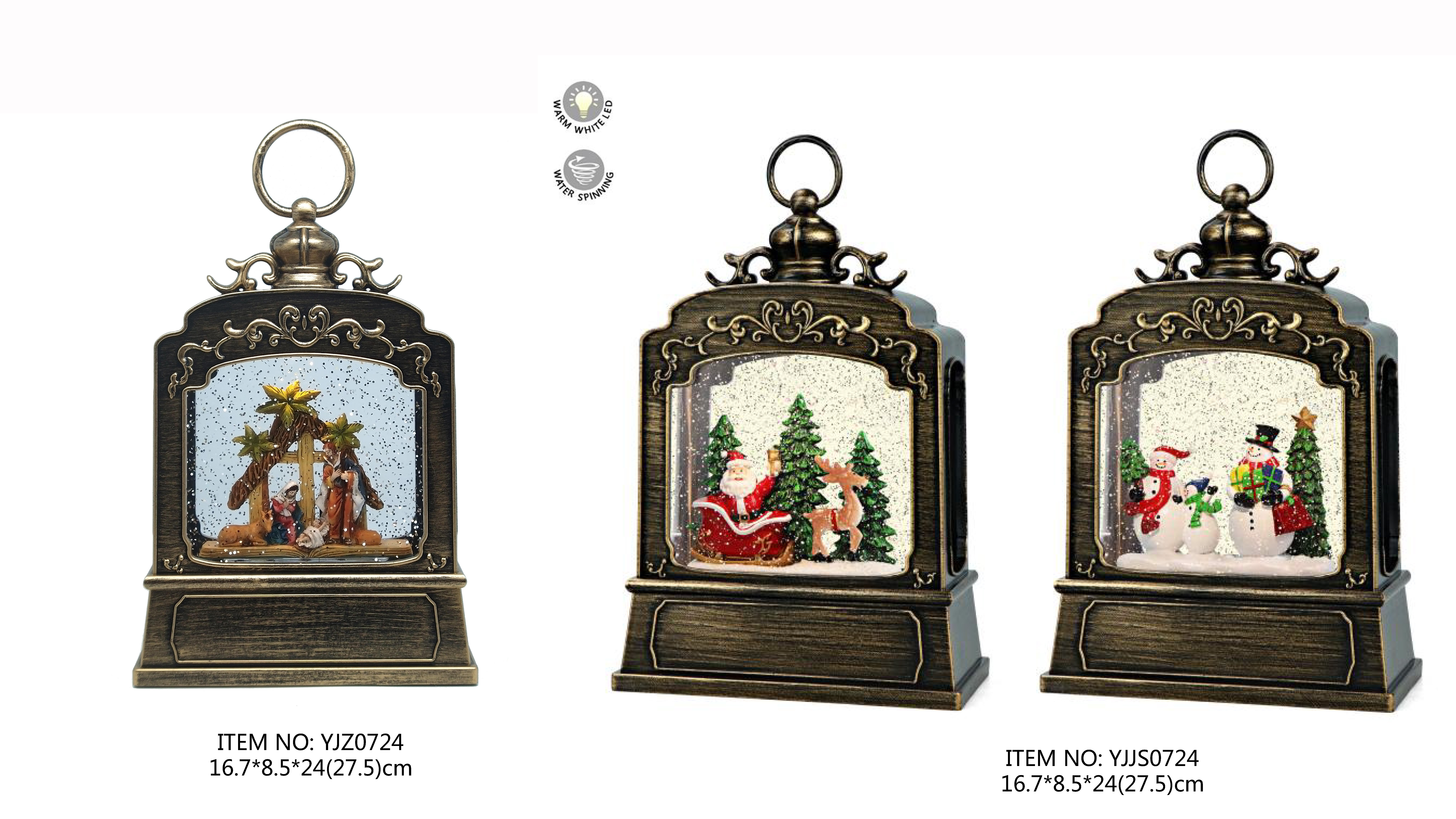 Acrylic Water spinning Light Virgin Mary / Santa Claus & Reindeer / Snowmen & Gifts SJ - 2