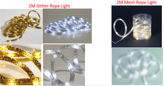 Glitter rope lights
