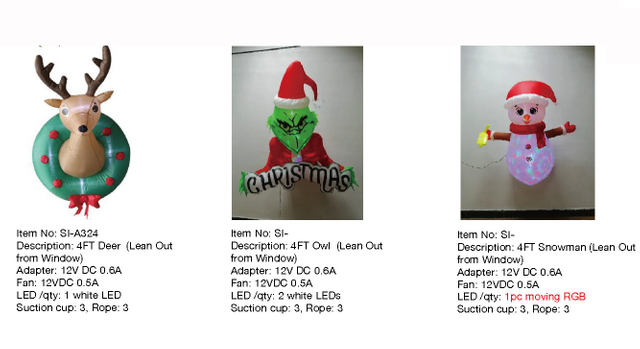Deer & OWL & Snowman Inflatable Lights - 69