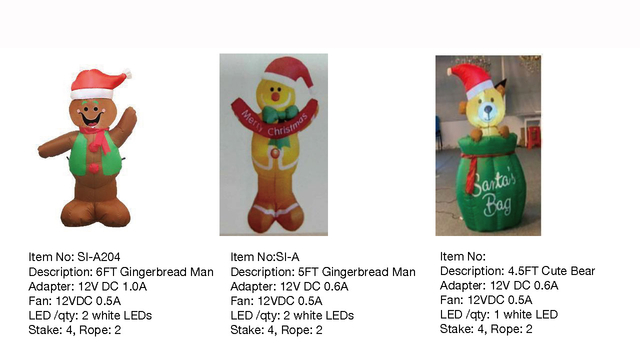Gingerbread Man & Cute Bear Inflatable Lights