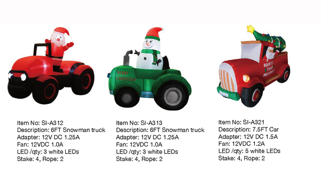 Snowman truck & Car Inflatable Lights