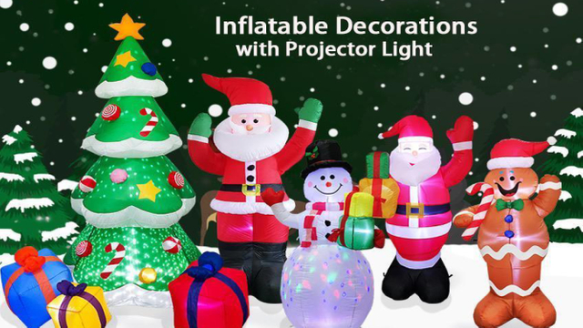 Inflatable Decorations with Projector Light