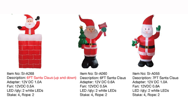 6,7FT Santa Claus Inflatable Lights