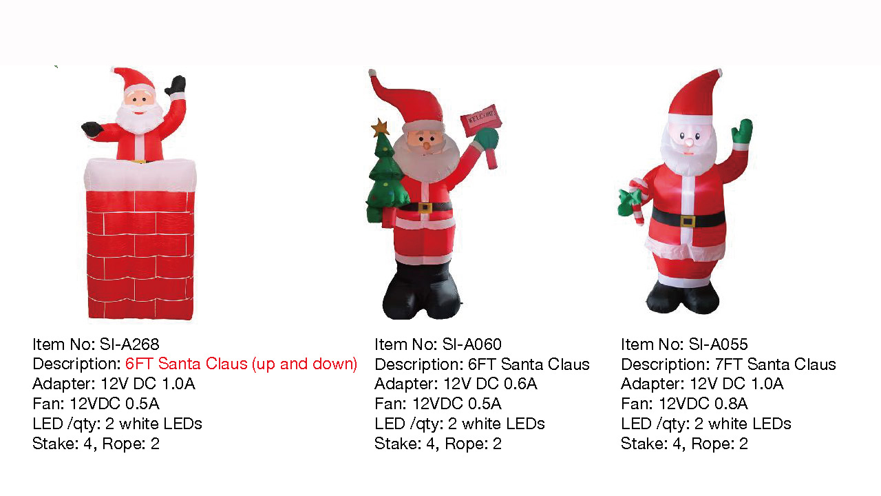 6,7FT Santa Claus Inflatable Lights
